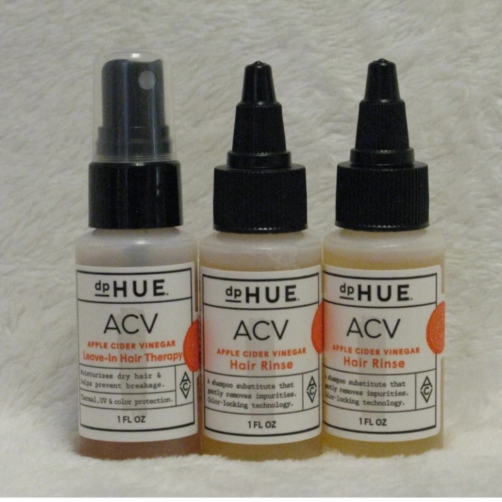 DP Hue ACV Travel Trio Hair Rinse & Leave In Therapy Spray NEW